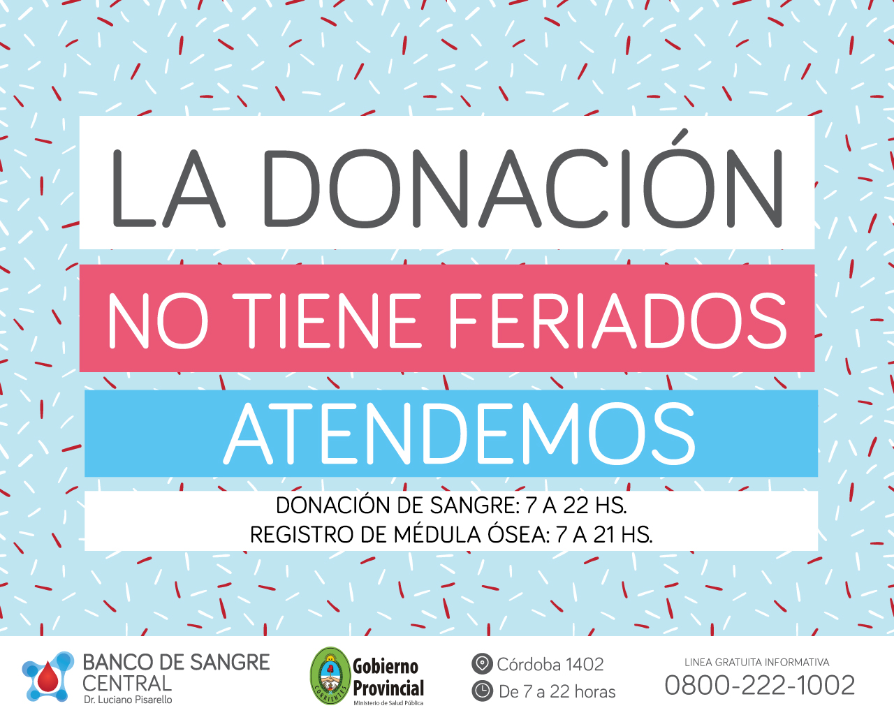 Servicios que brindará el Banco de Sangre en el feriado