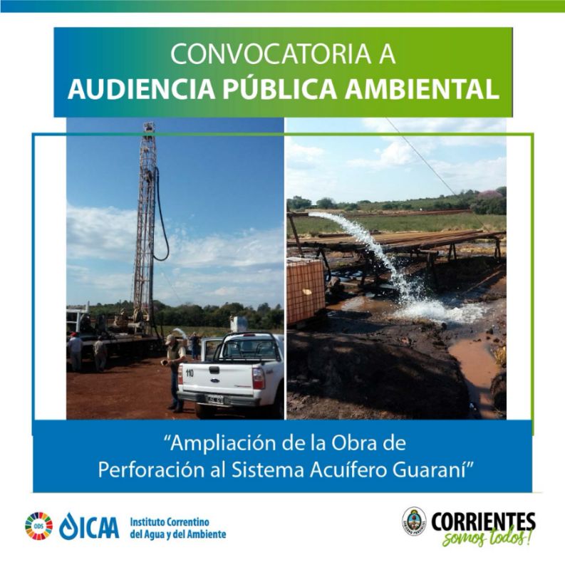 El ICAA convoca a audiencia pública para pozos de perforación en Virasoro