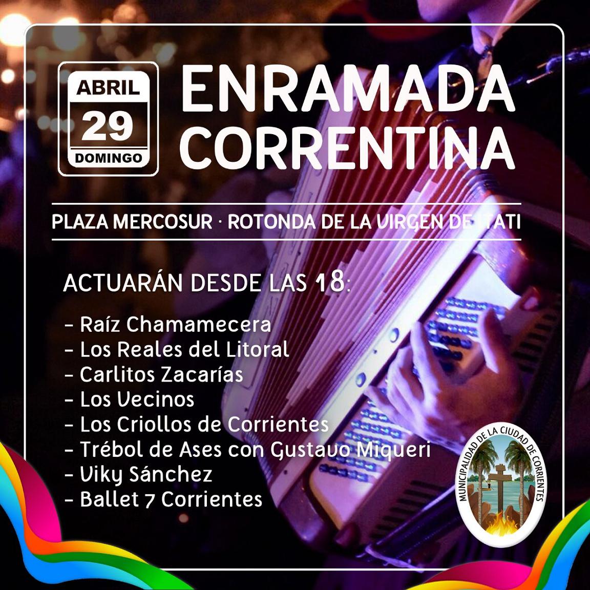 La Enramada Correntina, este domingo en la plaza del Mercosur
