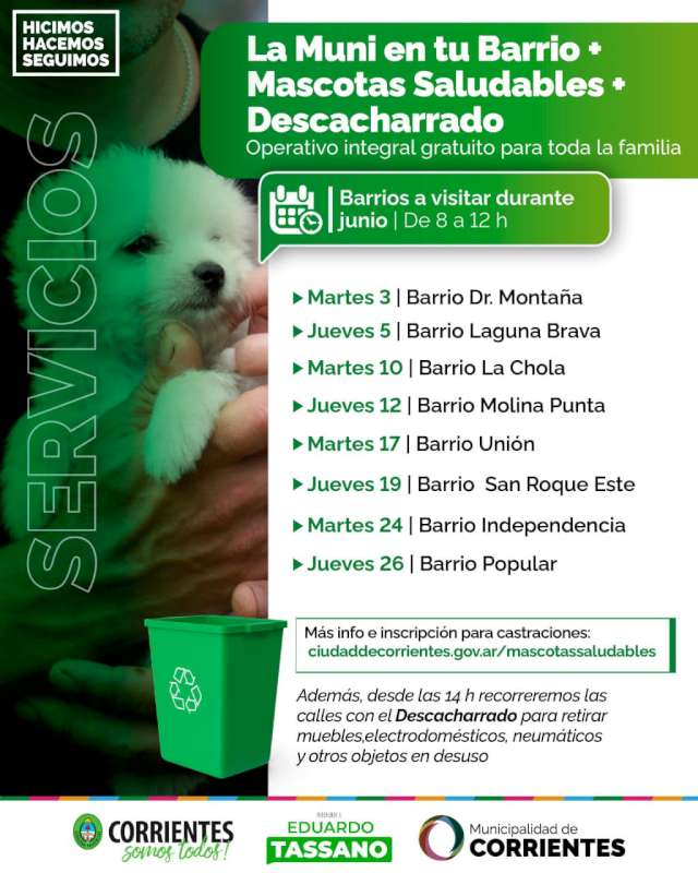 La Muni en tu Barrio, las prestaciones gratuitas llegarán en junio a ocho puntos de la ciudad